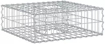 vidaXL Gabionen-Hochbeet silber 60x60x20cm, verzinkter Stahl (42033314)