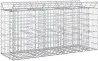 vidaXL Gabionen-Hochbeet 150 x 50 x 80 cm Verzinkter Stahl Silber
