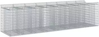 vidaXL Gabionen-Hochbeet 4-teilig, verzinkter Stahl, silber (3422228)