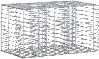vidaXL Gabionen-Hochbeet silber 100x60x55cm verzinkter Stahl (42033321)