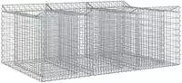 vidaXL Gabionen-Hochbeet 150 x 100 x 60 cm Verzinkter Stahl Silber