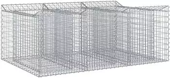 vidaXL Gabionen-Hochbeet 150x100x60cm verzinkter Stahl silber (42033298)