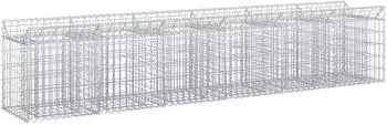 vidaXL Gabionen-Hochbeet 2 Stk. 300x50x60cm verzinkter Stahl, silber (3422216)