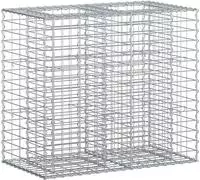 vidaXL Gabionen-Hochbeet 90 x 50 x 80 cm Verzinkter Stahl Silber