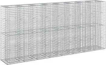 vidaXL Gabionen-Hochbeet 4-tlg. 330x50x150cm verzinkter Stahl (3422236)
