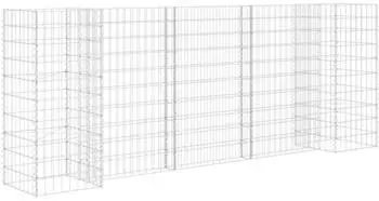 vidaXL H-förmiger Gabionen-Pflanzkorb, Stahldraht, 260x40x100cm
