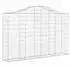 vidaXL Gabionen mit Hochbogen 200x30x120/140cm verzinktes Eisen, 2 Stk.
