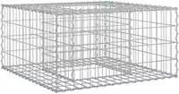 vidaXL Gabionen Hochbeet 80 x 80 x 40 cm Verzinkter Stahl Silber