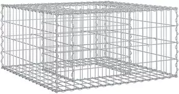vidaXL Gabionen-Hochbeet verzinkter Stahl, silber, 80x80x40cm