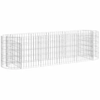 vidaXL Gabionen-Hochbeet aus verzinktem Stahl 190x50x50cm