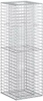 vidaXL Gabionen Hochbeet silber 50x50x150cm verzinkter Stahl (42033332)