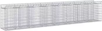 vidaXL Gabionen-Hochbeet, 3-teilig, silber (3422223)