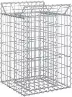 vidaXL Gabionen-Hochbeet 50 x 50 x 80 cm Verzinkter Stahl Silber