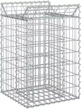 vidaXL Gabionen-Hochbeet silber 50x50x80cm verzinkter Stahl (42033302)