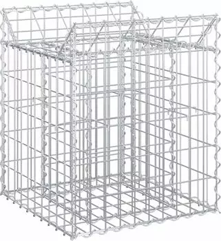 vidaXL Gabionen-Hochbeet 50x50x60cm verzinkter Stahl, silber (42033290)