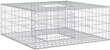 vidaXL Gabionen Hochbeet 100x100x40cm verzinkter Stahl, silber