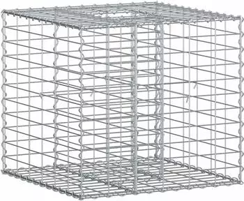 vidaXL Gabionen-Hochbeet 60x60x55cm, verzinkter Stahl, silber (42033320)