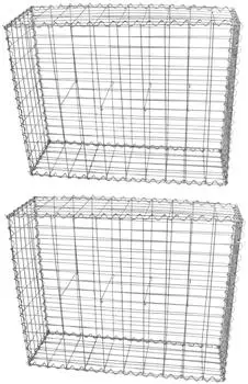 MonsterShop Gabionenkörbe 100x80x30cm, 2er-Set