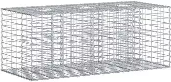 vidaXL Gabionen-Hochbeet 140x60x55cm, verzinkter Stahl, silber (42033322)