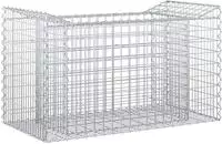 vidaXL Gabionen-Hochbeet 50 x 100 x 60 cm Verzinkter Stahl Silber
