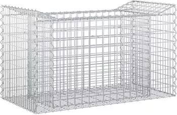 vidaXL Gabionen-Hochbeet 50x100x60cm, verzinkter Stahl, silber (42033296)