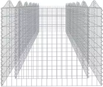 vidaXL Gabionen-Hochbeet mit Hochbogen 600x100x100cm, verzinktes Eisen (153556)