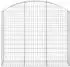 vidaXL Gabione mit Hochbogen, verzinktes Eisen, 150x30x120/140cm (153446)