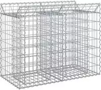 vidaXL Gabionen-Hochbeet 100 x 50 x 80 cm Verzinkter Stahl Silber
