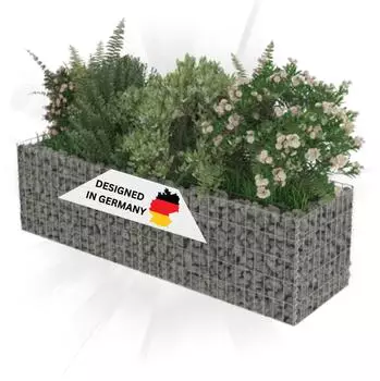 Deluke ROON Gabionen-Hochbeet aus Stahl, 180&times;50&times;50cm
