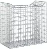 vidaXL Gabionen-Hochbeet 50 x 100 x 100 cm Verzinkter Stahl Silber