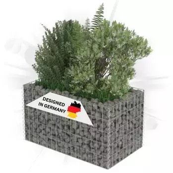 Deluke ROON Gabionen-Hochbeet aus Stahl, 90×50×50cm