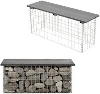Gabionenbank Friesland WPC 100x45x30 cm Grau pro.tec