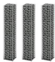 vidaXL Gabionen-Set 3-tlg. Verzinkter Draht 25&times;25&times;150 cm