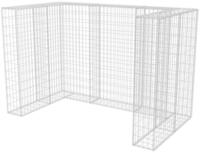 vidaXL Gabionen-M&uuml;lltonnenverkleidung f&uuml;r 2 Tonnen Stahl 180x100x120cm