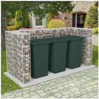 vidaXL Gabionen-M&uuml;lltonnenverkleidung f&uuml;r 3 Tonnen Stahl 250x100x120cm