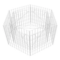 vidaXL Sechseckiges Gabionen-Hochbeet 100&times;90&times;50 cm