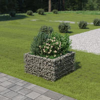 vidaXL Gabionen-Hochbeet Verzinkter Stahl 90&times;90&times;50 cm