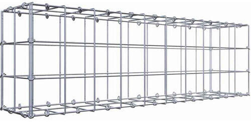 Gabionen-Steinkorb Eckig – 100x90x20 Cm, Maschenweite 10x10 Cm, Galvanisiert | Für Garten, Sichtschutz & Deko