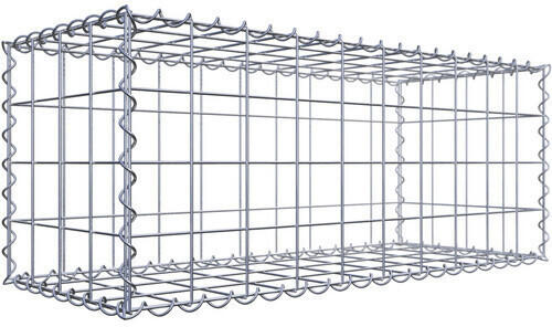 Gabionen-Steinkorb Eckig – 100x80x30 Cm, Maschen 10x10 Cm, Galvanisiert Verzinkt, Mit Spiralverschluss