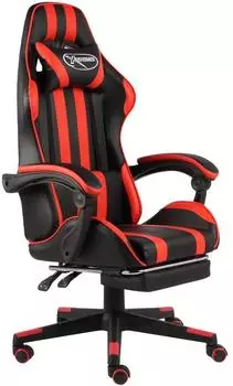 vidaXL Gaming-St&uuml;hl mit Fu&szlig;st&uuml;tze schwarz/rot