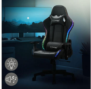 ML-Design Gaming Stuhl mit RGB & Bluetooth-Lautsprecher schwarz