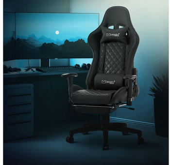 ML-Design Gaming Stuhl mit Fußstütze schwarz
