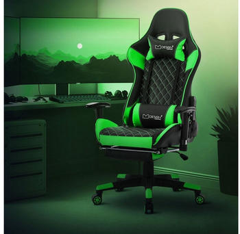 ML-Design Gaming Stuhl mit Fußstütze schwarz/grün
