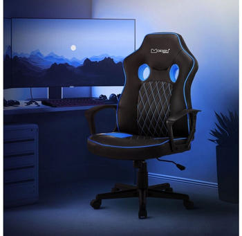 ML-Design Gaming Stuhl mit Wippfunktion schwarz/blau