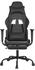 vidaXL Gaming-Stuhl mit Fußstütze und Massagefunktion Kunstleder (345411-345422) schwarz (345419)