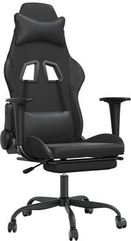 vidaXL Gaming-Stuhl mit Fußstütze Kunstleder (3143653-3143664) schwarz (3143661)