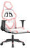 vidaXL Gaming-Stuhl mit Fußstütze und Massagefunktion Kunstleder (345434-345444) weiß/rosa (345442)