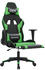 vidaXL Gaming-Stuhl mit Fußstütze und Massagefunktion Kunstleder (345457-345468) schwarz/grün (345460)