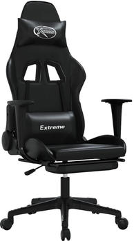 vidaXL Gaming-Stuhl mit Fußstütze und Massagefunktion Kunstleder (345457-345468) schwarz (345465)