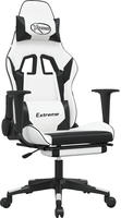 vidaXL Gaming-Stuhl mit Massage & Fu&szlig;st&uuml;tze Wei&szlig; & Schwarz Kunstleder